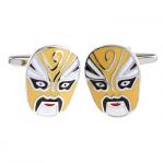 Yellow Chinese Opera Mask Cufflinks.jpg